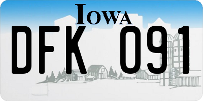 IA license plate DFK091