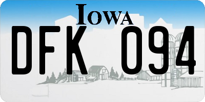 IA license plate DFK094