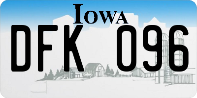 IA license plate DFK096