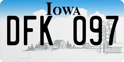 IA license plate DFK097