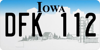 IA license plate DFK112