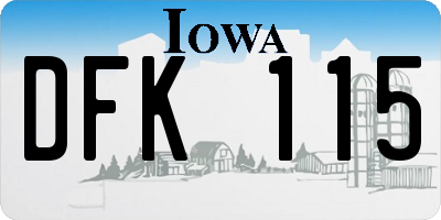 IA license plate DFK115