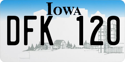 IA license plate DFK120