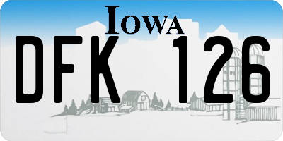 IA license plate DFK126