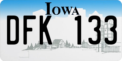 IA license plate DFK133