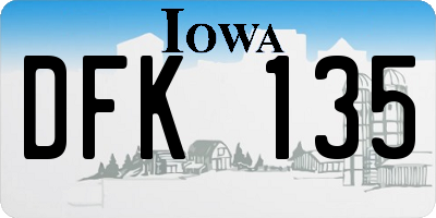IA license plate DFK135