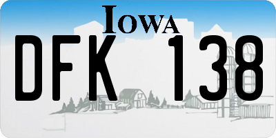 IA license plate DFK138