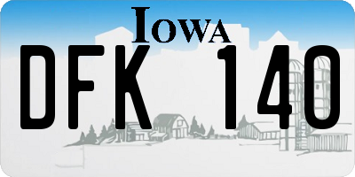IA license plate DFK140