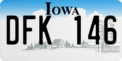 IA license plate DFK146