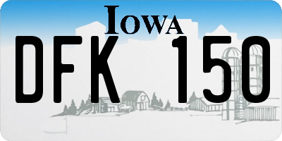 IA license plate DFK150