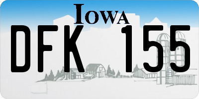 IA license plate DFK155