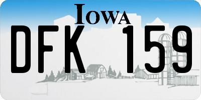 IA license plate DFK159
