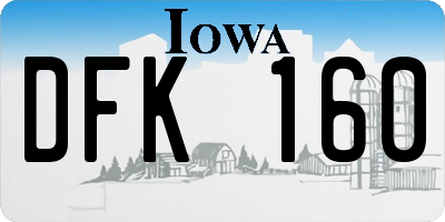 IA license plate DFK160