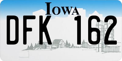 IA license plate DFK162
