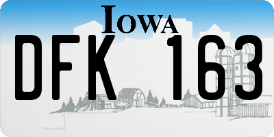 IA license plate DFK163