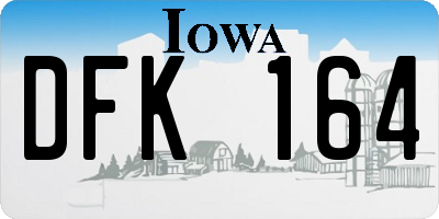 IA license plate DFK164
