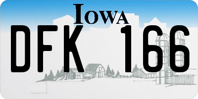 IA license plate DFK166