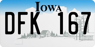 IA license plate DFK167