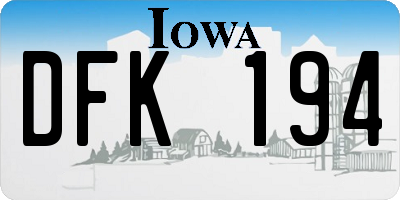 IA license plate DFK194