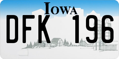 IA license plate DFK196