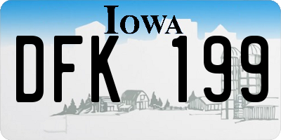 IA license plate DFK199