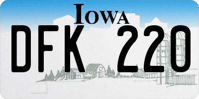 IA license plate DFK220