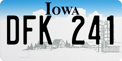 IA license plate DFK241