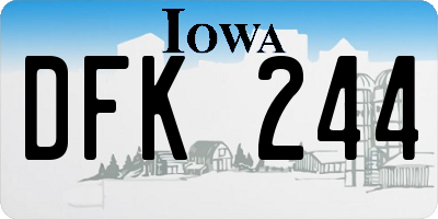 IA license plate DFK244