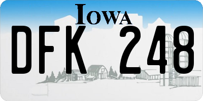 IA license plate DFK248