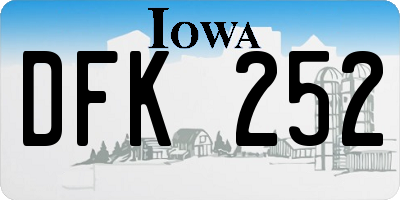 IA license plate DFK252