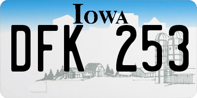 IA license plate DFK253