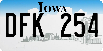 IA license plate DFK254