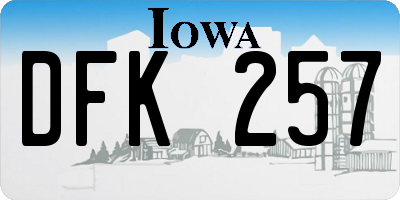 IA license plate DFK257