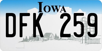 IA license plate DFK259
