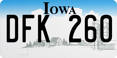 IA license plate DFK260