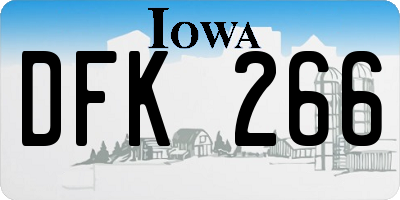 IA license plate DFK266