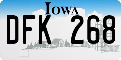 IA license plate DFK268