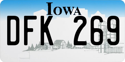 IA license plate DFK269
