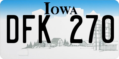 IA license plate DFK270