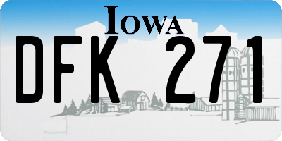 IA license plate DFK271