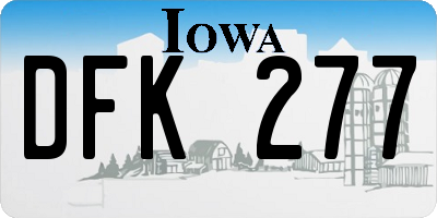 IA license plate DFK277