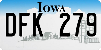 IA license plate DFK279