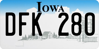 IA license plate DFK280