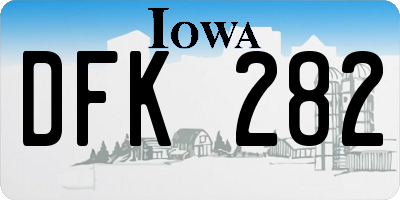 IA license plate DFK282