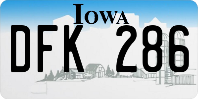 IA license plate DFK286