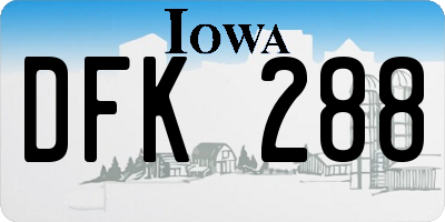 IA license plate DFK288