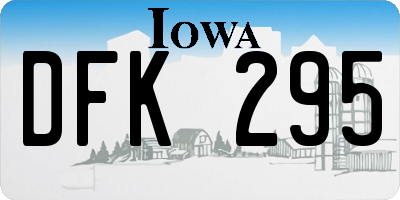 IA license plate DFK295