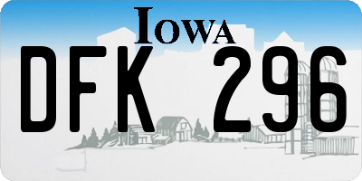 IA license plate DFK296