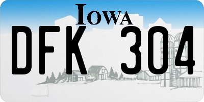 IA license plate DFK304