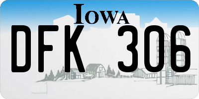 IA license plate DFK306